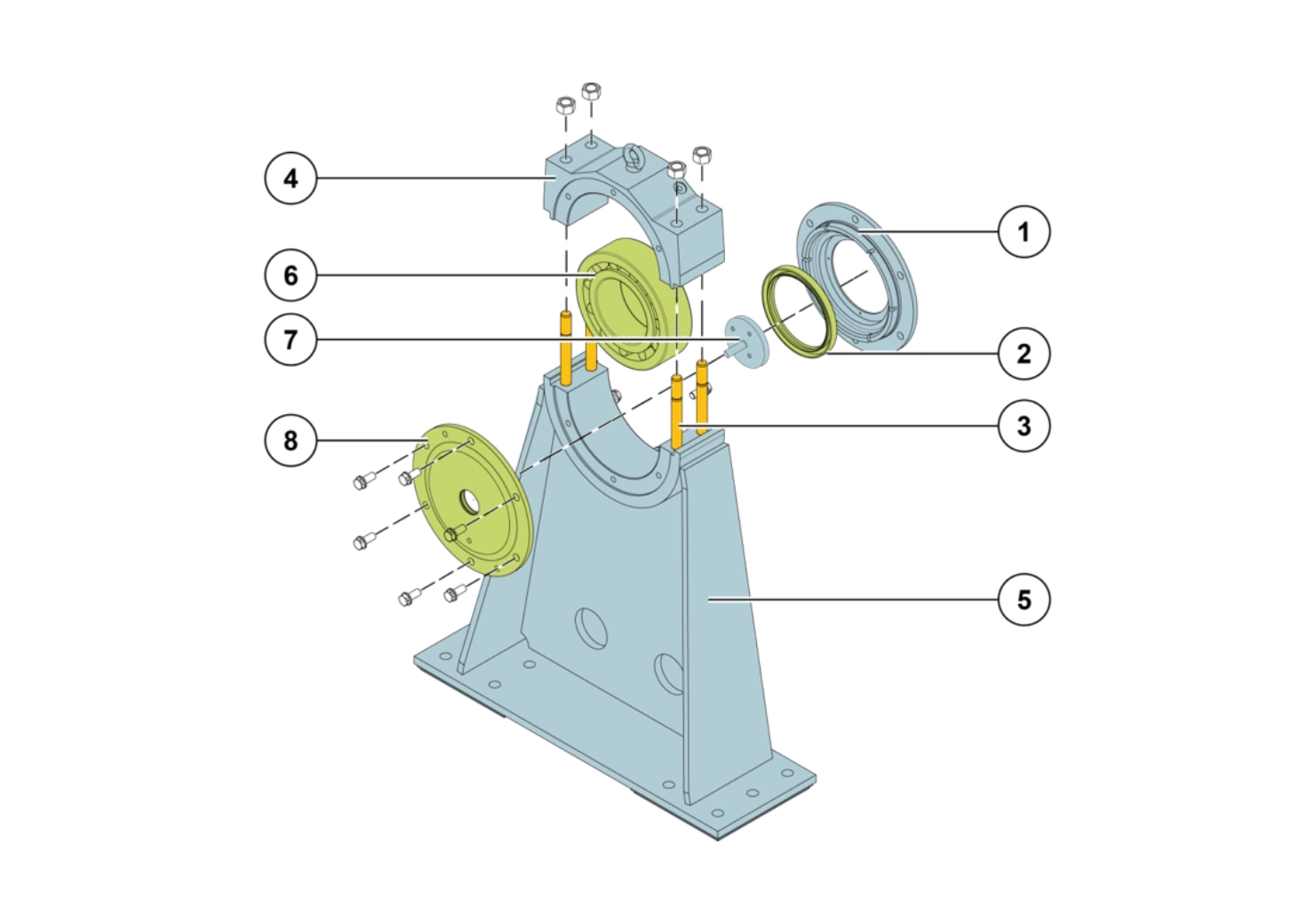 Drum bearing house
